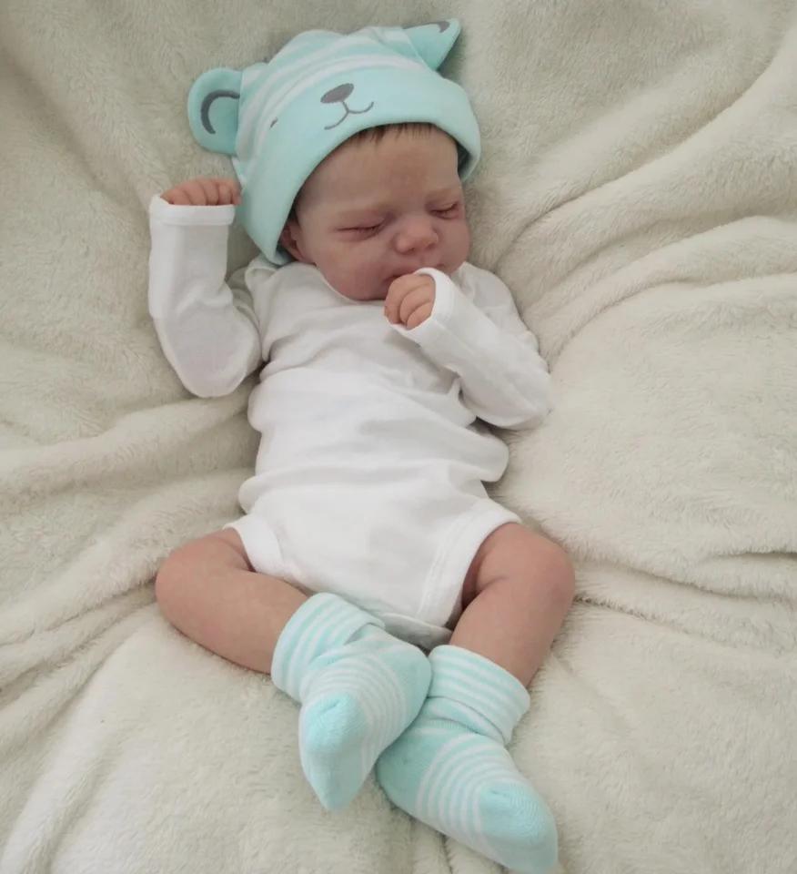 48cm Lifelike Reborn Baby Girl Doll – Soft Vinyl Body with 3D Painted Veins, Realistic Sleeping Doll, Bathe-Friendly Toy
