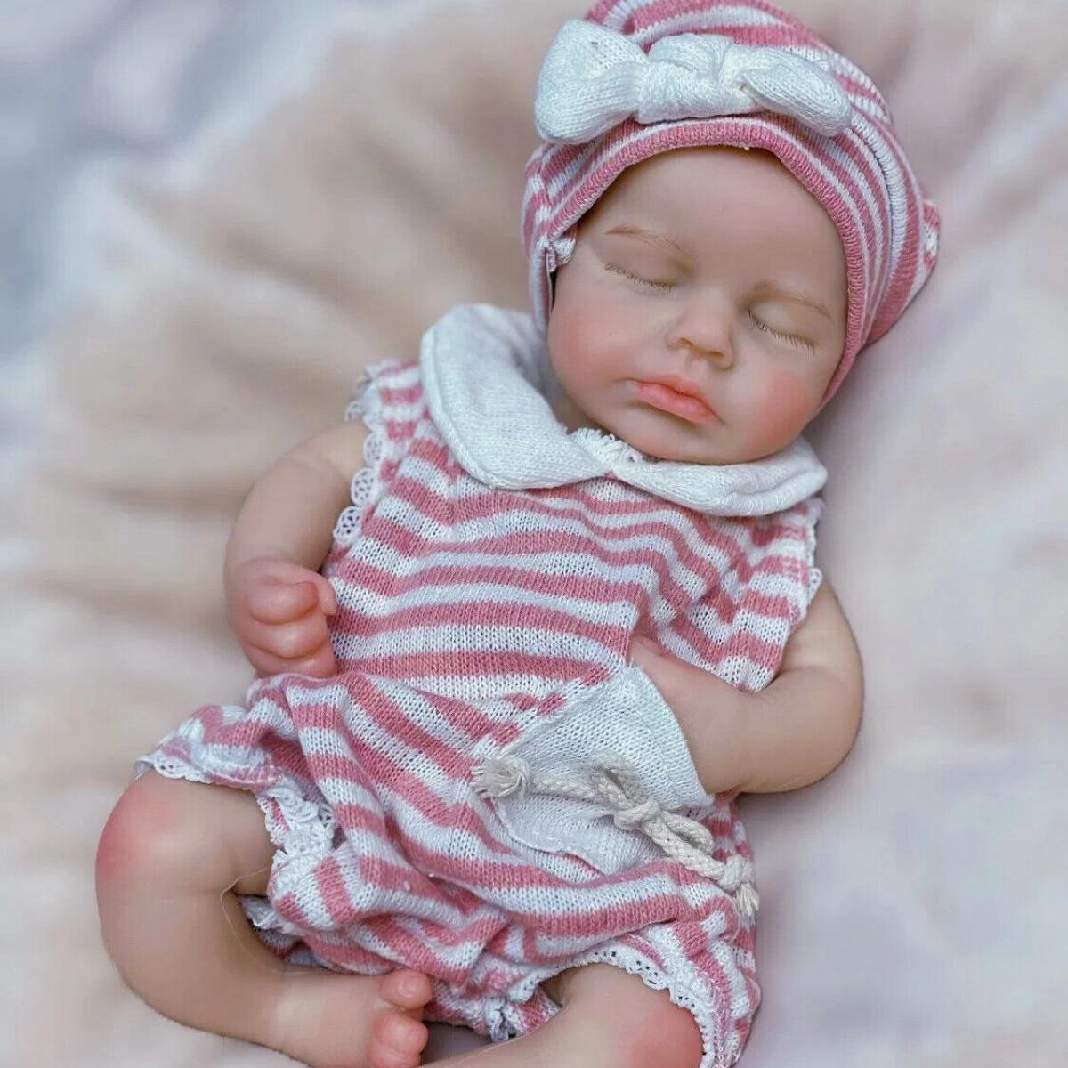 33cm Loulou Full Body Silicone Reborn Baby, Open Mouth, Soft Touch Doll