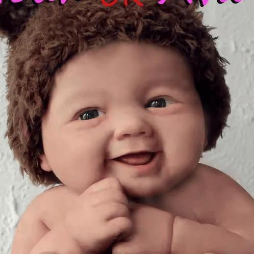 7" Boy Micro Preemie Full Body Silicone Smile Baby Doll "Noah" Lifelike Mini Reborn Doll Surprice Children Anti-Stress