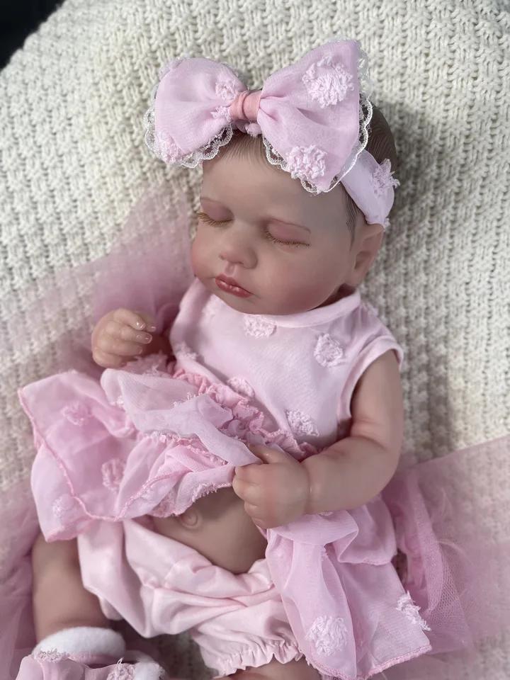 MRB 20" Full Body Silicone Vinyl Reborn Baby Doll – Washable LouLou Girl Realistic Newborn Toy for Birthday & Christmas Gifts