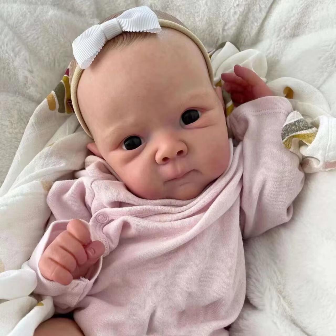 19-Inch Bettie Newborn Baby Doll – Full Body Soft Vinyl Reborn with 3D Skin Tone and Multi-Layer Hand Painting