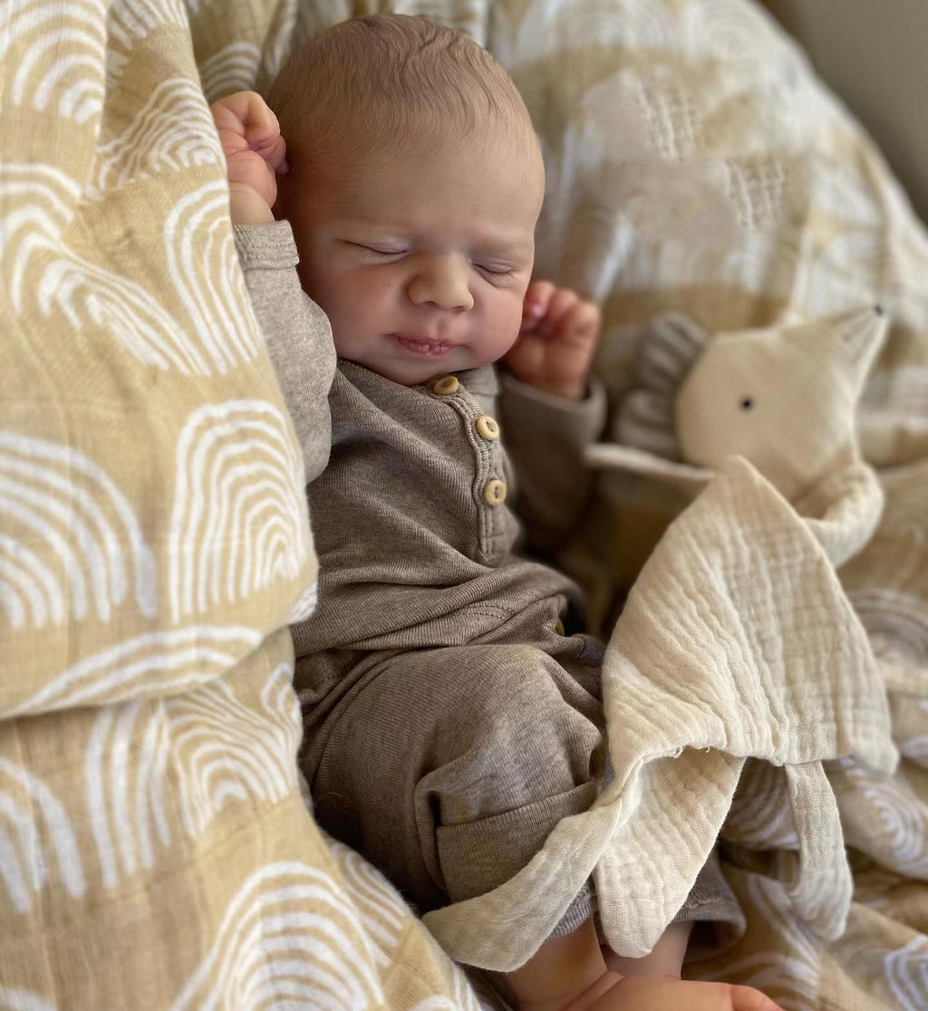 19inch Pascale Newborn Full Body Baby Reborn Doll with 3D Skin Multiple Layers Painting with Visible Veins Soft Touch Doll