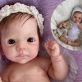 28cm Full Body Waterproof Silicone Reborn Baby Girl – Rooted Hair, Hand-Painted Skin, Lifelike & Handmade