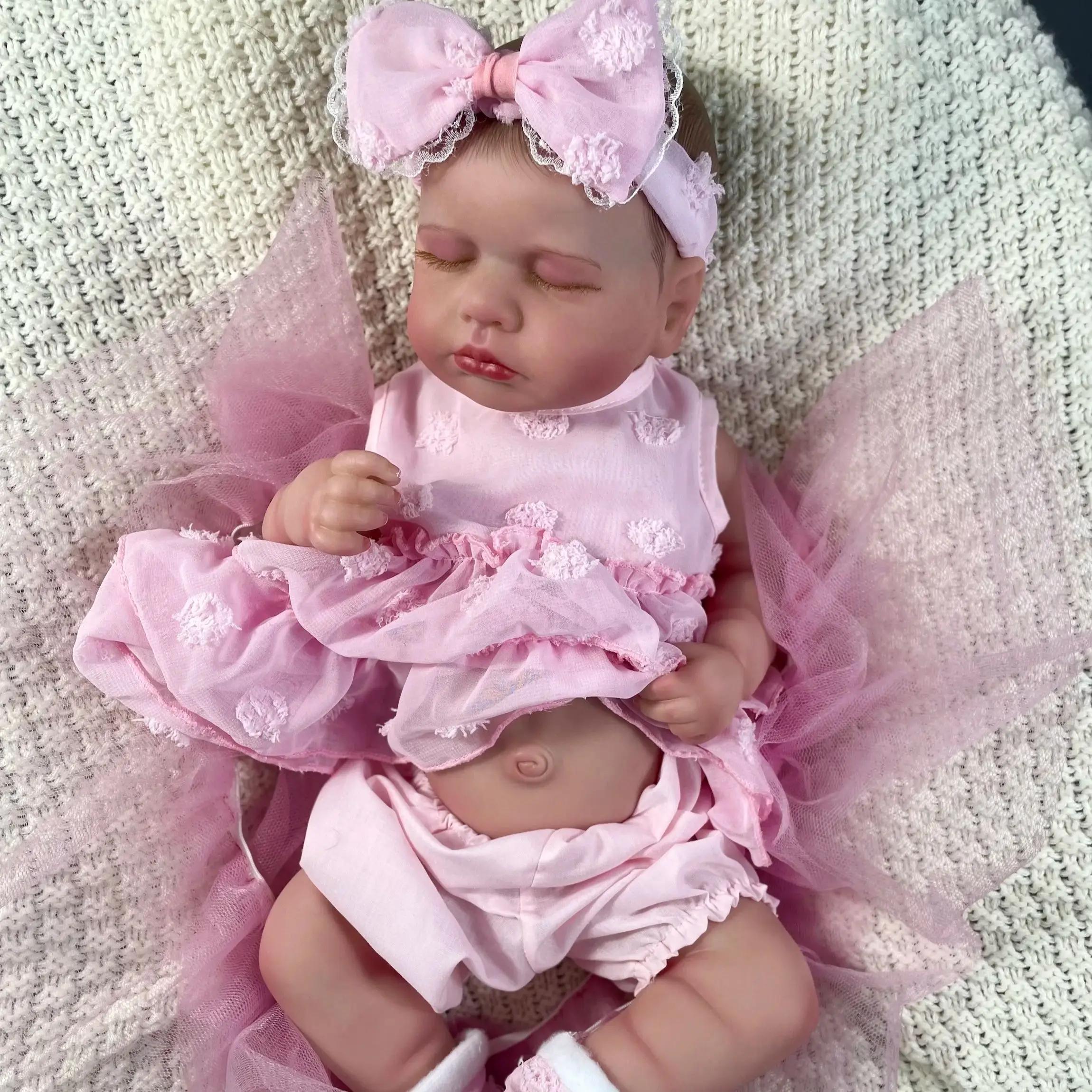 MRB 20" Full Body Silicone Vinyl Reborn Baby Doll – Washable LouLou Girl Realistic Newborn Toy for Birthday & Christmas Gifts