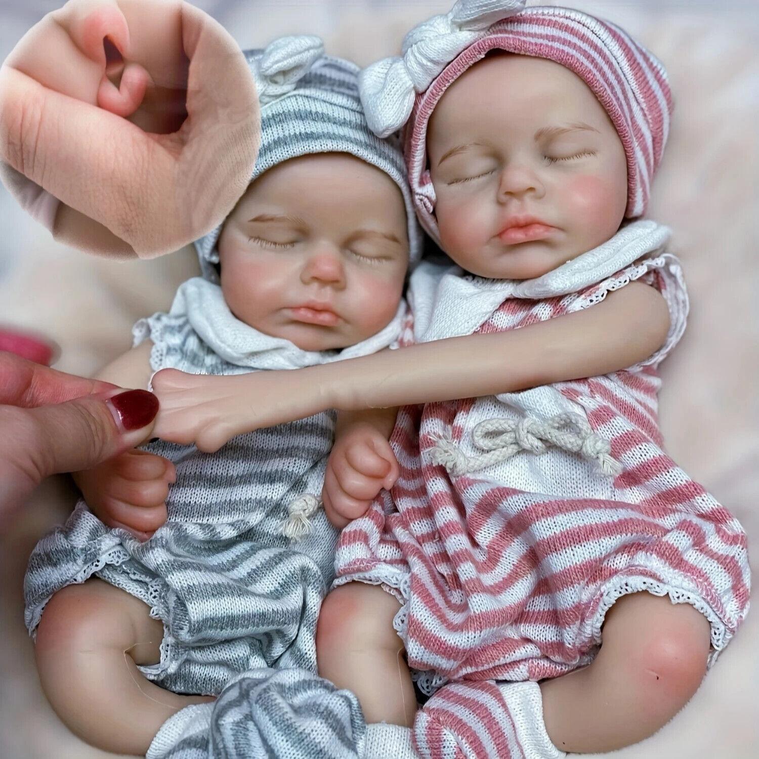 33cm Loulou Full Body Silicone Reborn Baby, Open Mouth, Soft Touch Doll
