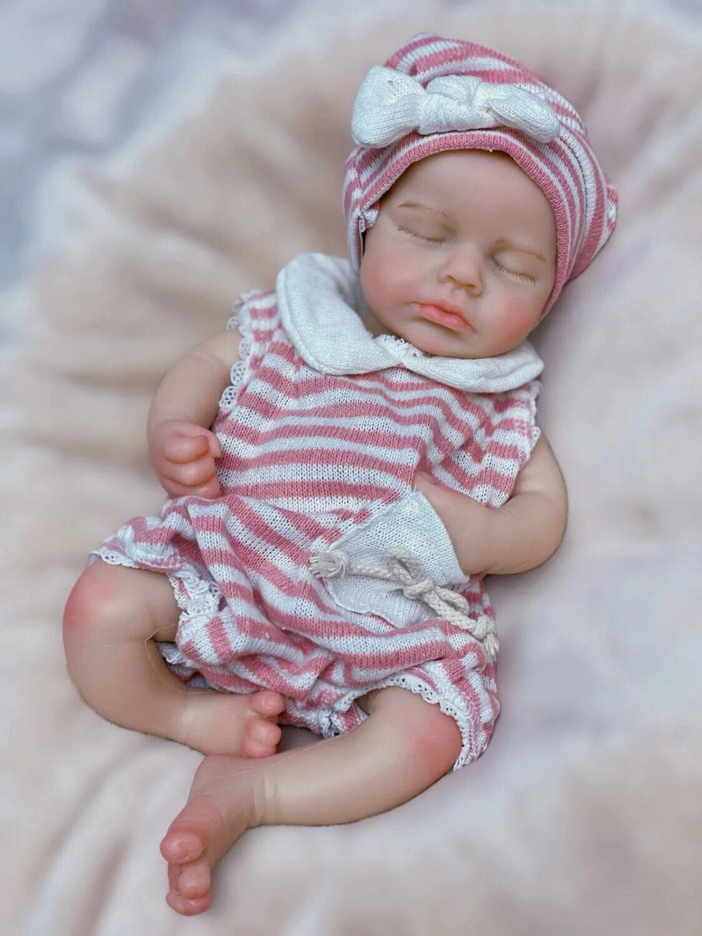 33cm Loulou Full Body Silicone Reborn Baby, Open Mouth, Soft Touch Doll