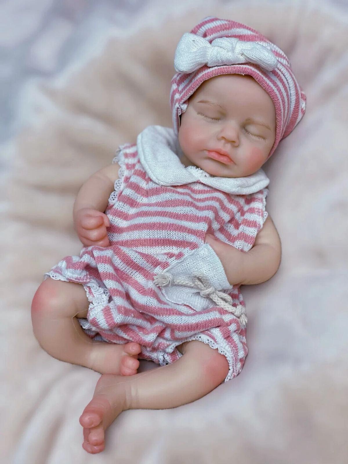 33cm Loulou Full Body Silicone Reborn Baby, Open Mouth, Soft Touch Doll