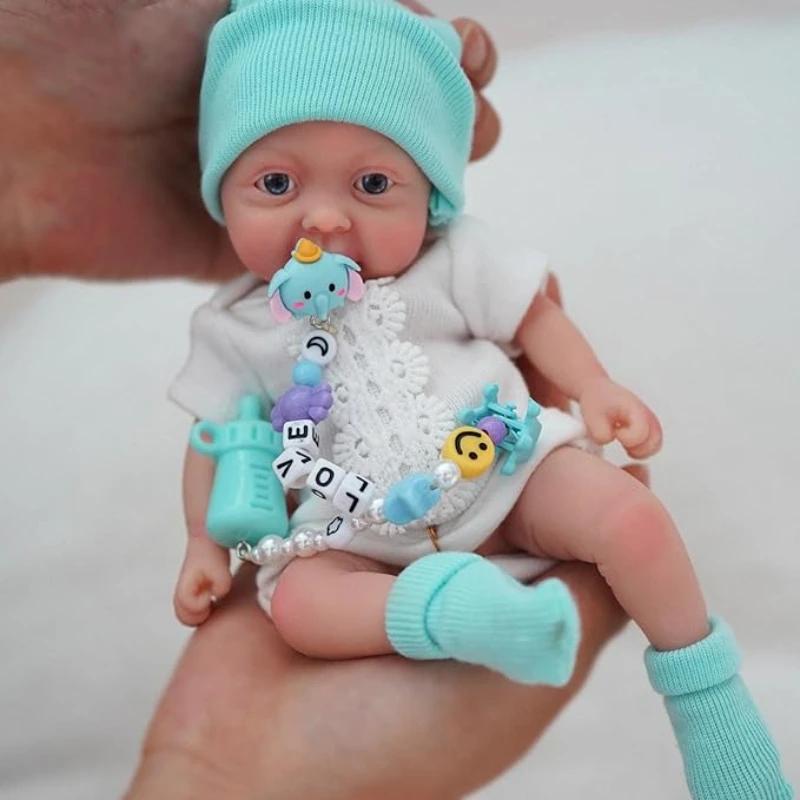 7" Micro Preemie Silicone Baby Doll – Lifelike Sleeping Mini Reborn, Soft and Cuddly, Anti-Stress Toy for Children