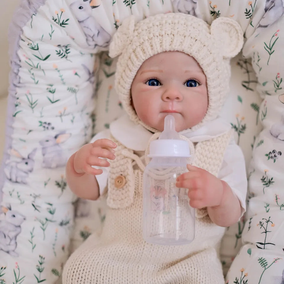 19 Inch Reborn Baby Doll – Full Vinyl Body Bettie Girl, Lifelike Newborn with Hand-Painted Hair