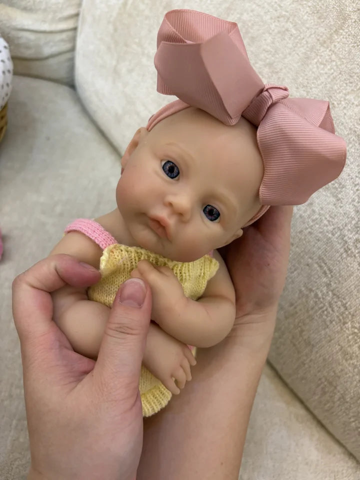 13-Inch Silicone Reborn Baby Girl – Open Mouth, Waterproof, Lifelike Painted