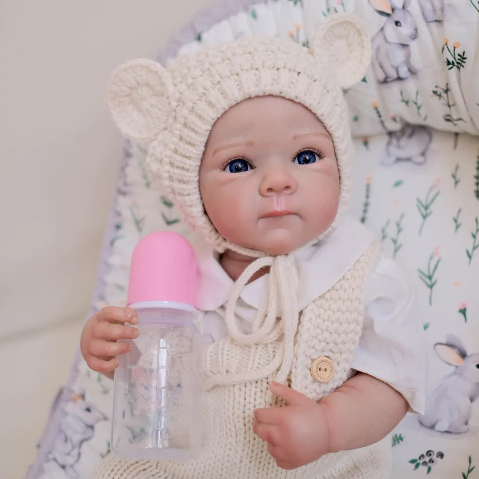 19 Inch Reborn Baby Doll – Full Vinyl Body Bettie Girl, Lifelike Newborn with Hand-Painted Hair