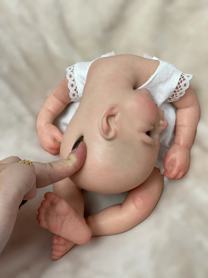 13-Inch Full Body Silicone Newborn Reborn Doll – Vivienne & Elijha All-Silicone Baby (Painted or Unpainted)