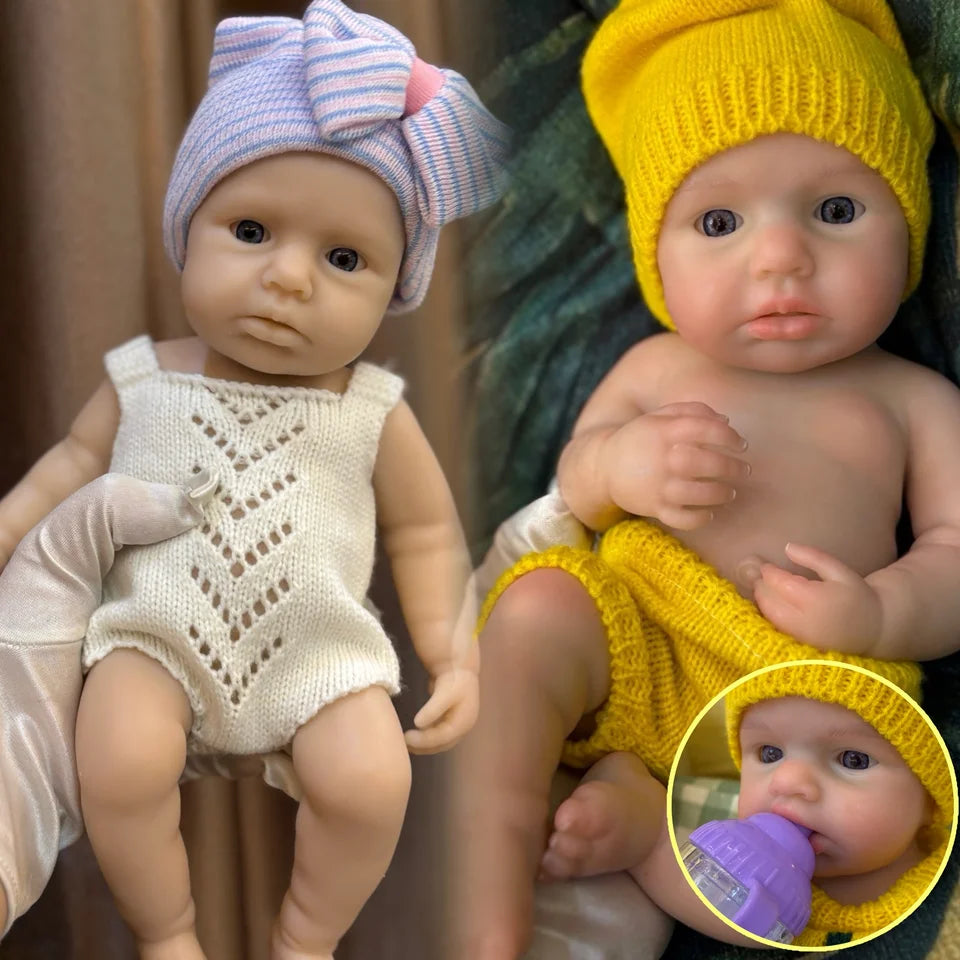 33cm Loulou Silicone Reborn Baby Girl – Open Eyes, Open Mouth, 3D Painted Skin, Collectible Keepsake Gift for Kids