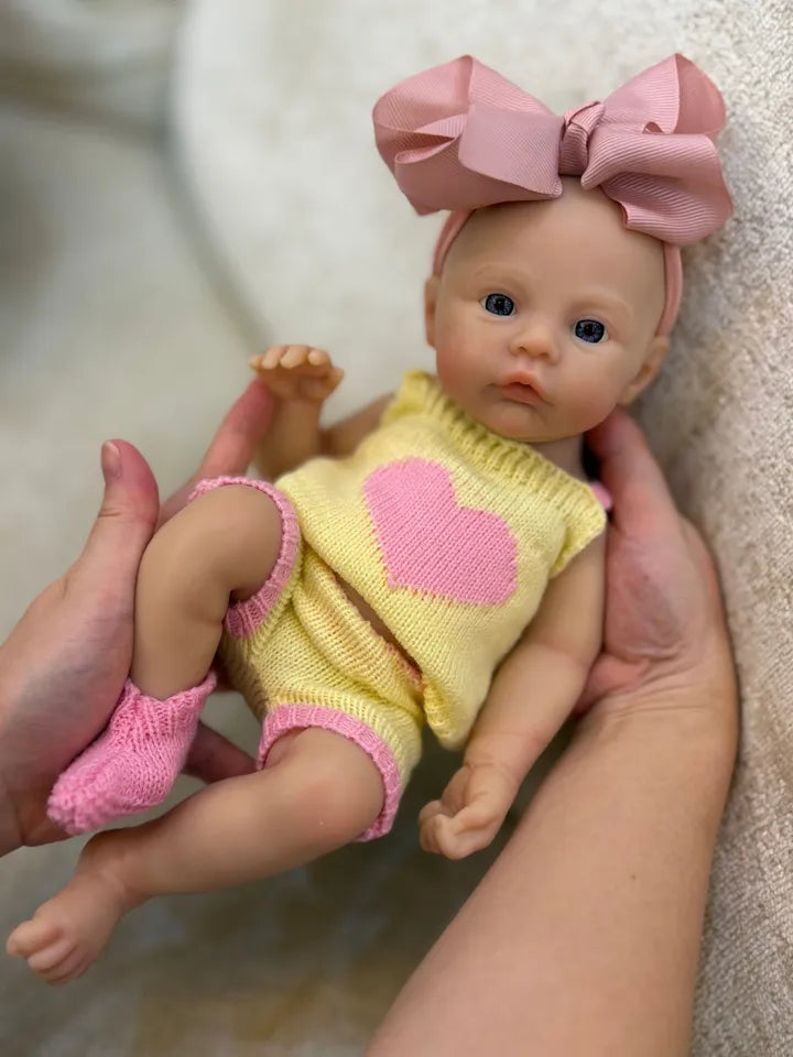 13-Inch Silicone Reborn Baby Girl – Open Mouth, Waterproof, Lifelike Painted