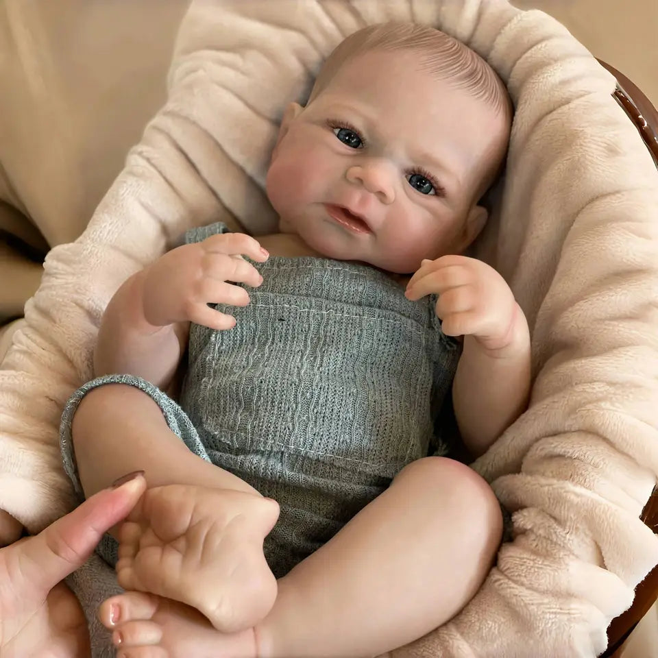 19 Inch Elijah Reborn Baby Boy Doll – Full Body Soft Silicone Vinyl, Washable Realistic Doll Gift
