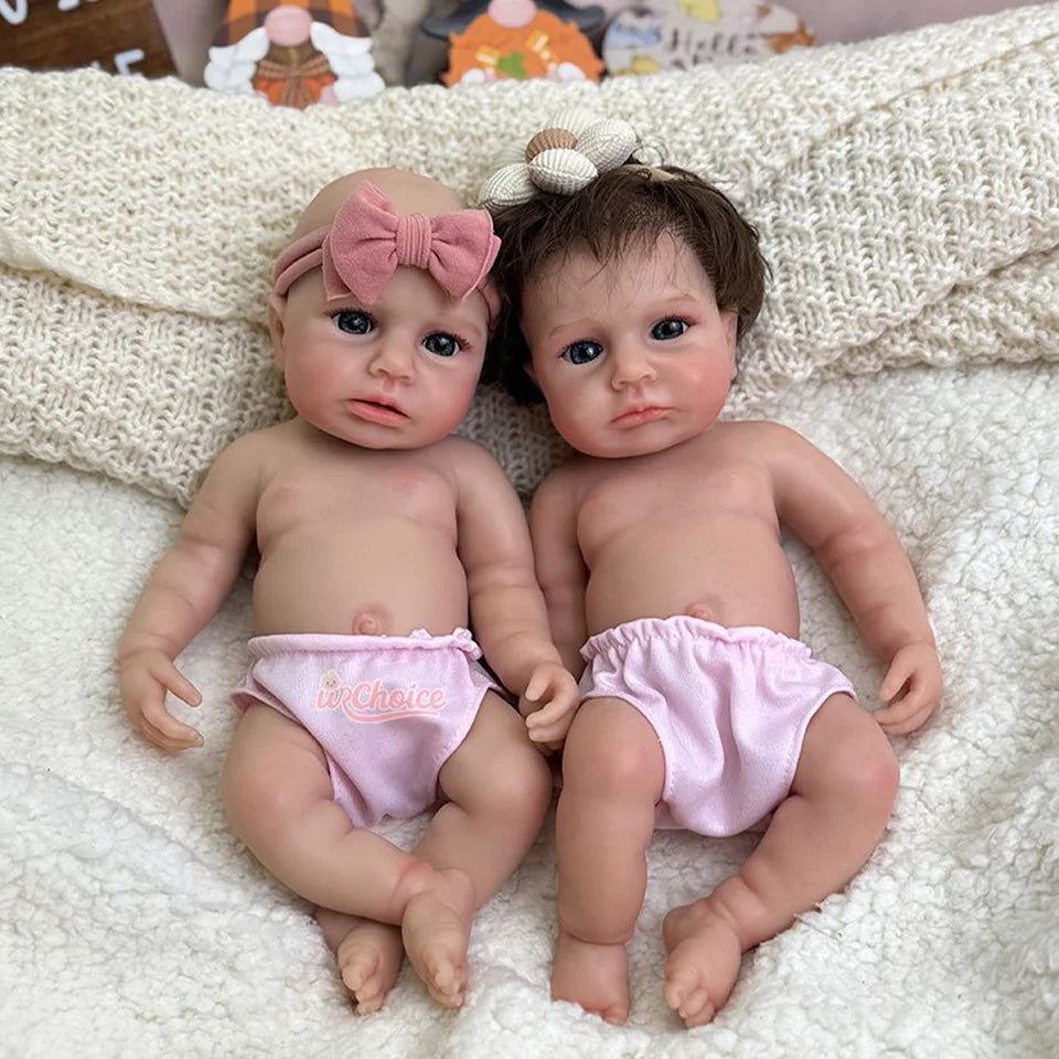 12" Realistic Silicone Reborn Baby Doll – Soft Rebirth Girl with Hand-Rooted Hair, Perfect for Artists, Collectors & Gift Model