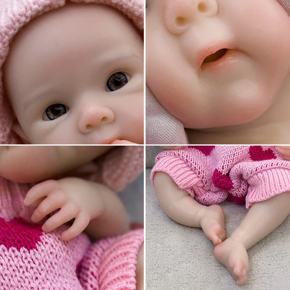 13-Inch Silicone Reborn Baby Girl “Bettie” – Handmade Lifelike Newborn with Open Mouth, Perfect for Children’s Birthday Gifts