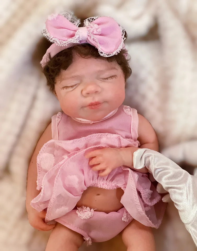 13-Inch Pascale Reborn Baby Girl Doll – Full Body Soft Silicone, Open Mouth, Hand-Painted Realistic Design