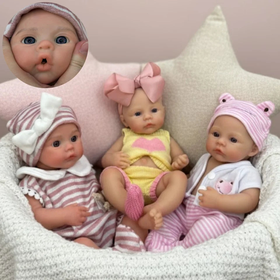 13-Inch Silicone Reborn Baby Girl – Open Mouth, Waterproof, Lifelike Painted