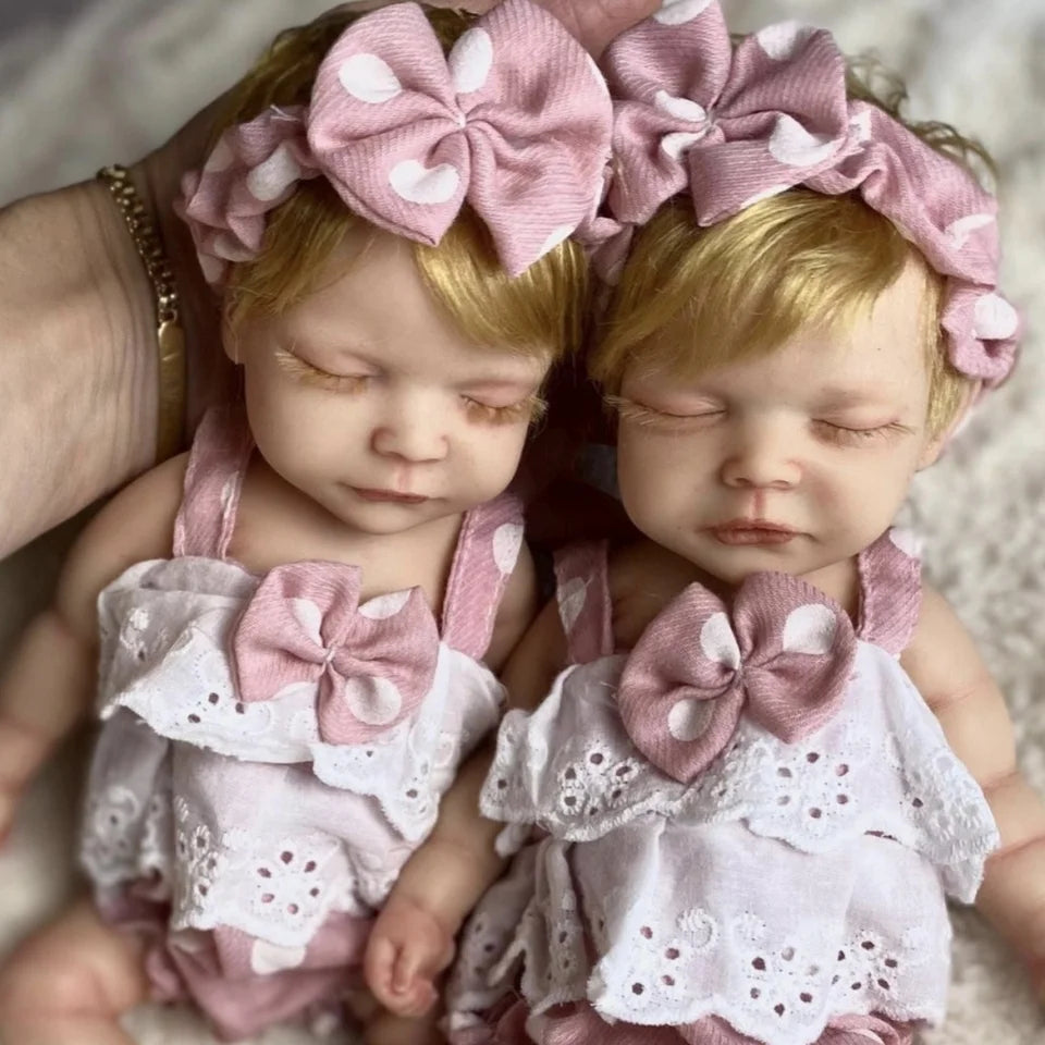 10-Inch Solid Silicone Reborn Baby Girl – Rooted Hair, Washable, Soft-Touch, Flexible Handmade Newborn Doll