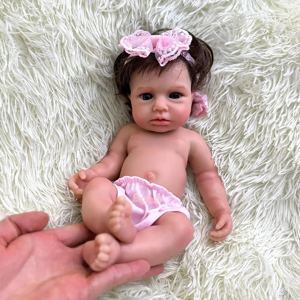 12" Realistic Silicone Reborn Baby Doll – Soft Rebirth Girl with Hand-Rooted Hair, Perfect for Artists, Collectors & Gift Model