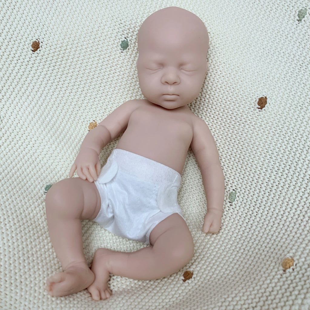 33CM Silicone Reborn Baby Girl “Luna” – Painted & Unpainted, Open Mouth, Soft Lifelike Newborn Doll
