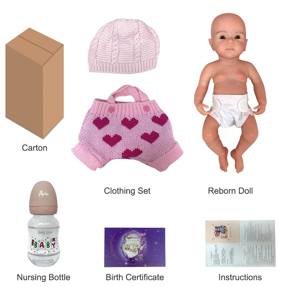 13-Inch Silicone Reborn Baby Girl “Bettie” – Handmade Lifelike Newborn with Open Mouth, Perfect for Children’s Birthday Gifts