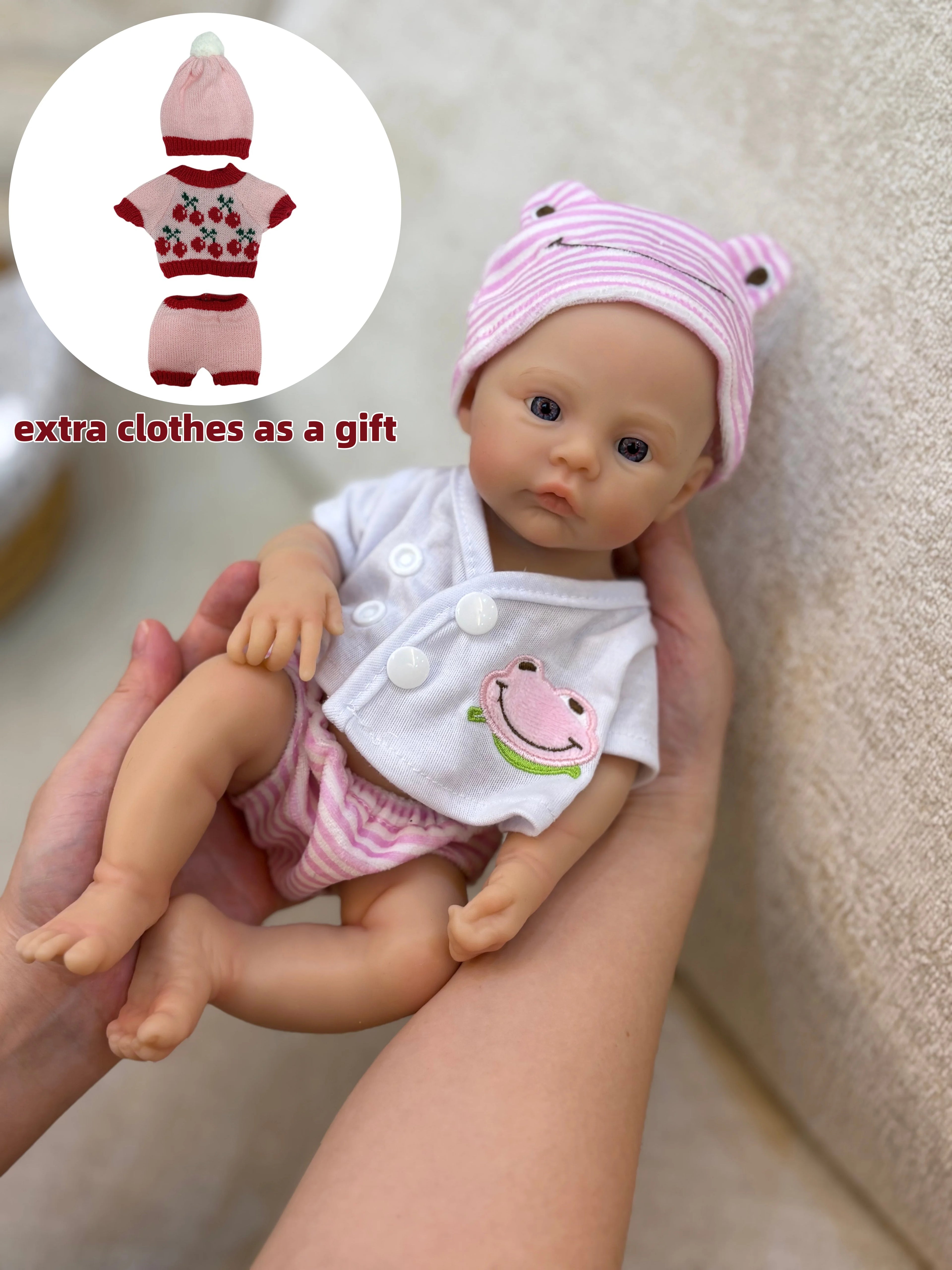 13-Inch Silicone Reborn Baby Girl – Open Mouth, Waterproof, Lifelike Painted