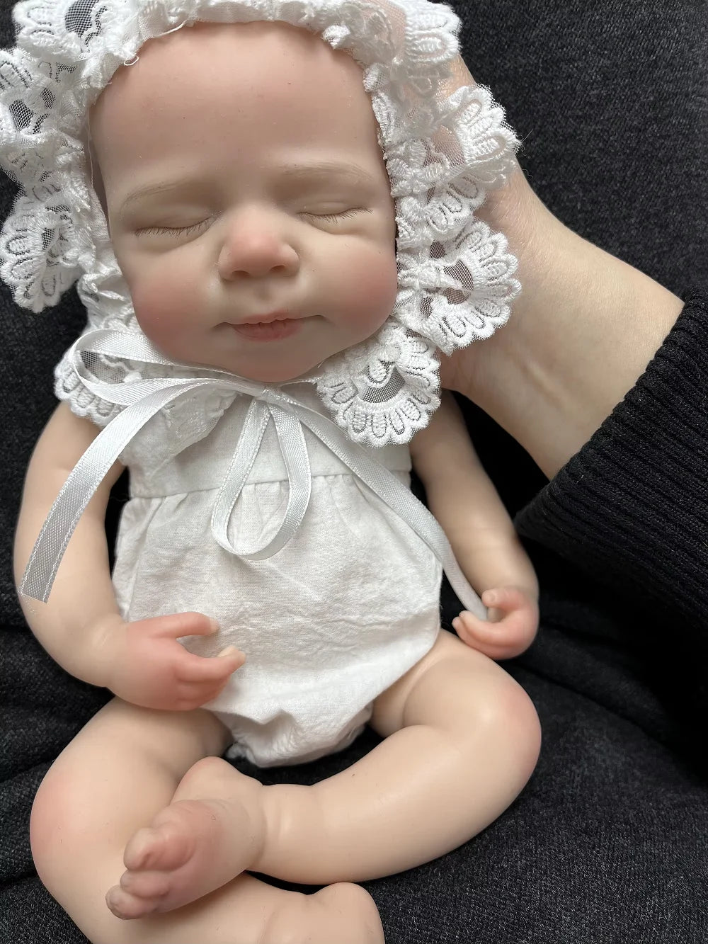 13-Inch Pascale Reborn Baby Girl Doll – Full Body Soft Silicone, Open Mouth, Hand-Painted Realistic Design