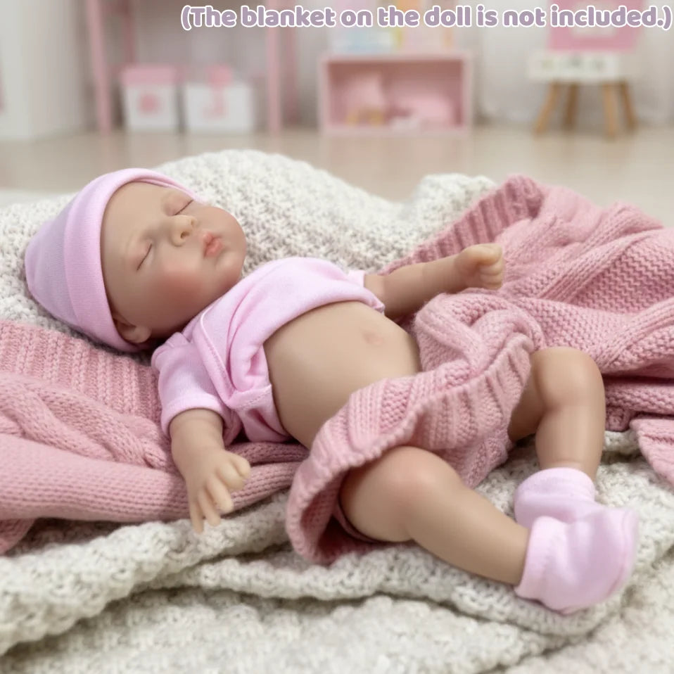 33CM Silicone Reborn Baby Girl “Luna” – Painted & Unpainted, Open Mouth, Soft Lifelike Newborn Doll