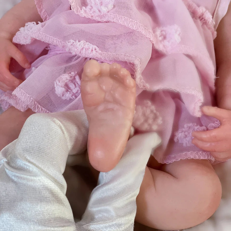 13-Inch Pascale Reborn Baby Girl Doll – Full Body Soft Silicone, Open Mouth, Hand-Painted Realistic Design