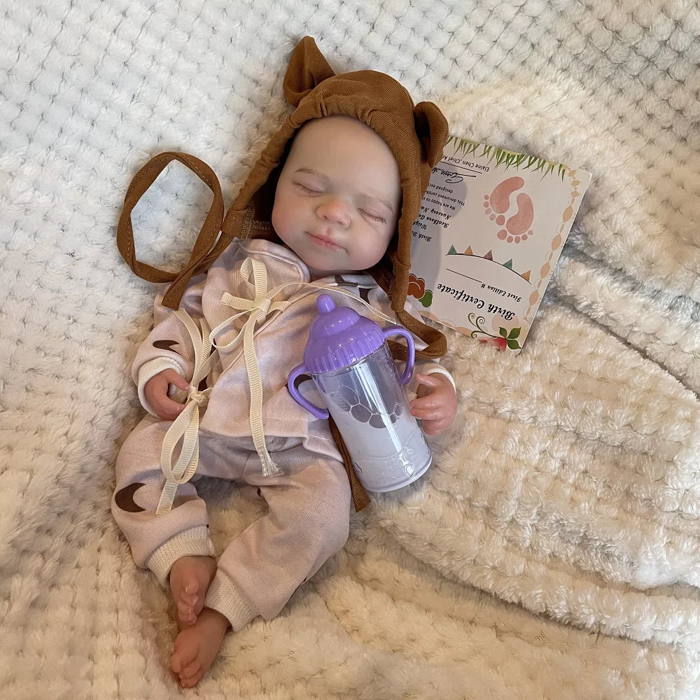 13-Inch Pascale Reborn Baby Girl Doll – Full Body Soft Silicone, Open Mouth, Hand-Painted Realistic Design