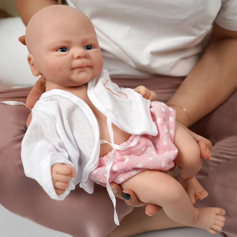 14-Inch Full Body Silicone Reborn Baby Doll – “Coco” Girl / “Isaac” Boy – Soft Lifelike DIY Blank Toy