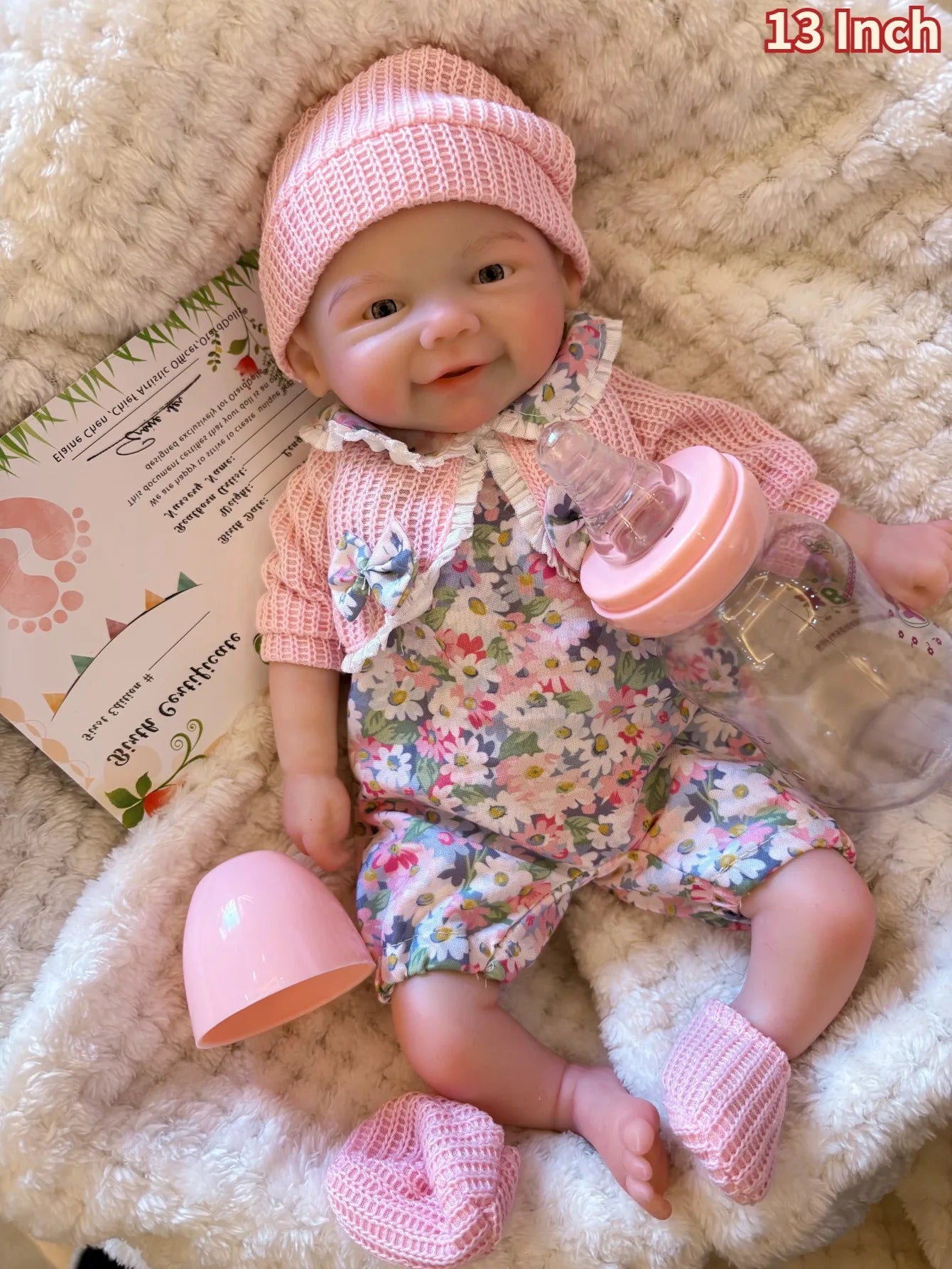 13-Inch Handmade Full Silicone Reborn Baby Girl “Vivienne” – Realistic Doll for Children’s Birthday Gifts
