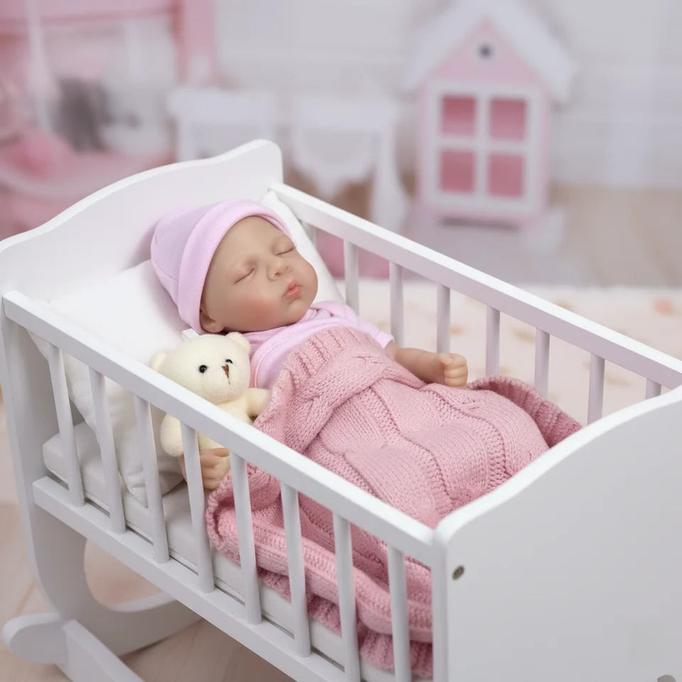 33CM Silicone Reborn Baby Girl “Luna” – Painted & Unpainted, Open Mouth, Soft Lifelike Newborn Doll