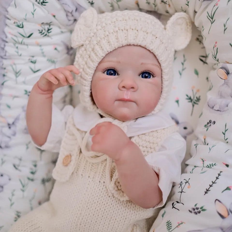 19 Inch Reborn Baby Doll – Full Vinyl Body Bettie Girl, Lifelike Newborn with Hand-Painted Hair