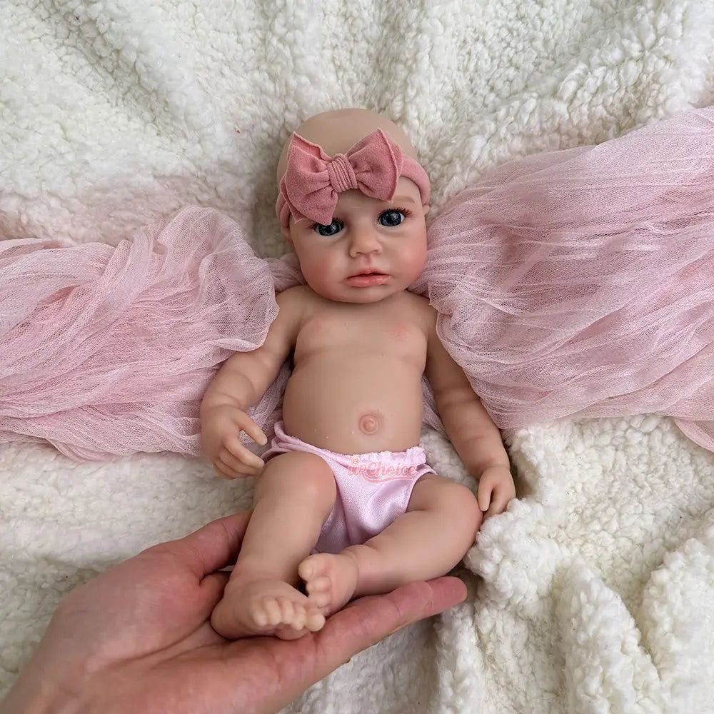 12" Realistic Silicone Reborn Baby Doll – Soft Rebirth Girl with Hand-Rooted Hair, Perfect for Artists, Collectors & Gift Model