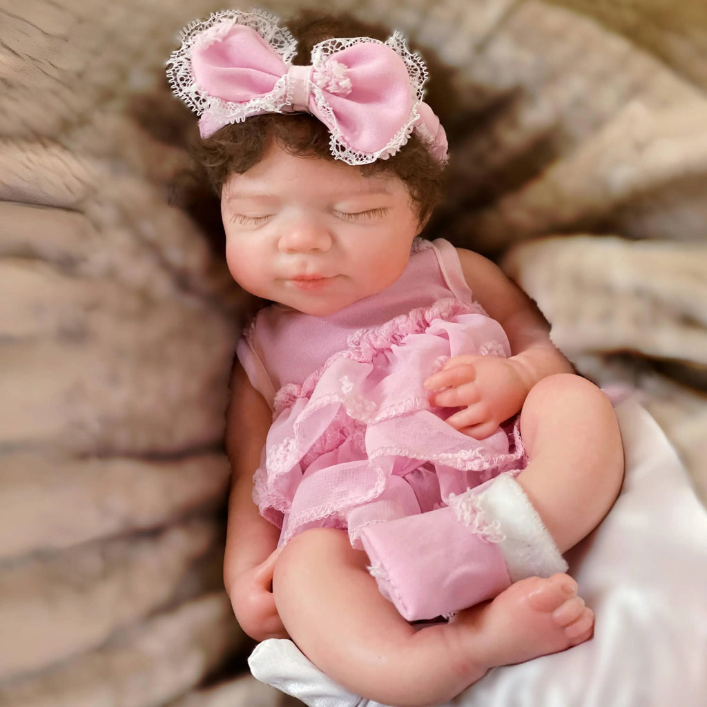 13-Inch Pascale Reborn Baby Girl Doll – Full Body Soft Silicone, Open Mouth, Hand-Painted Realistic Design