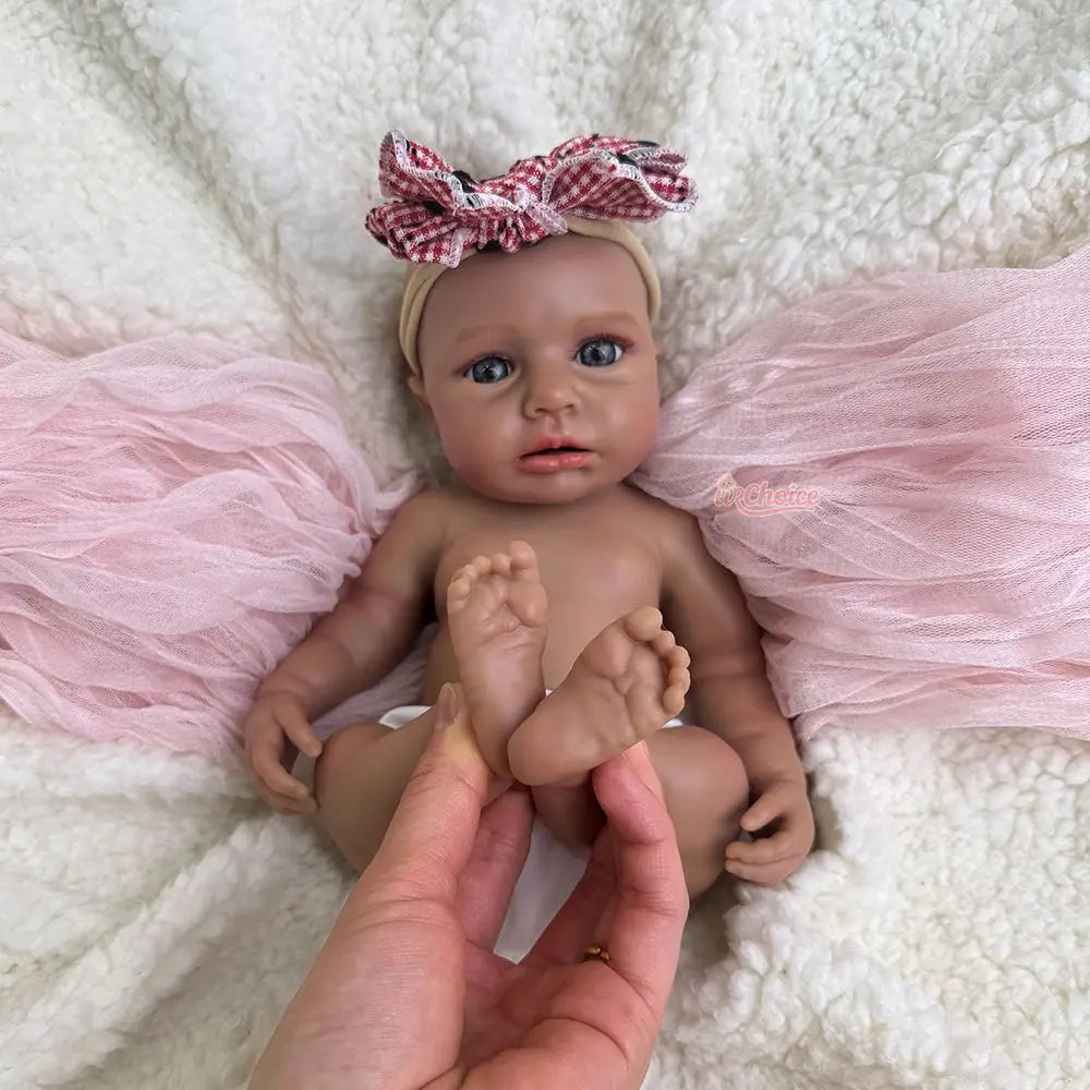 12" Realistic Silicone Reborn Baby Doll – Soft Rebirth Girl with Hand-Rooted Hair, Perfect for Artists, Collectors & Gift Model