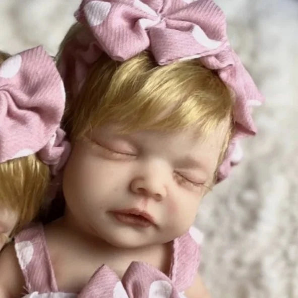 10-Inch Solid Silicone Reborn Baby Girl – Rooted Hair, Washable, Soft-Touch, Flexible Handmade Newborn Doll