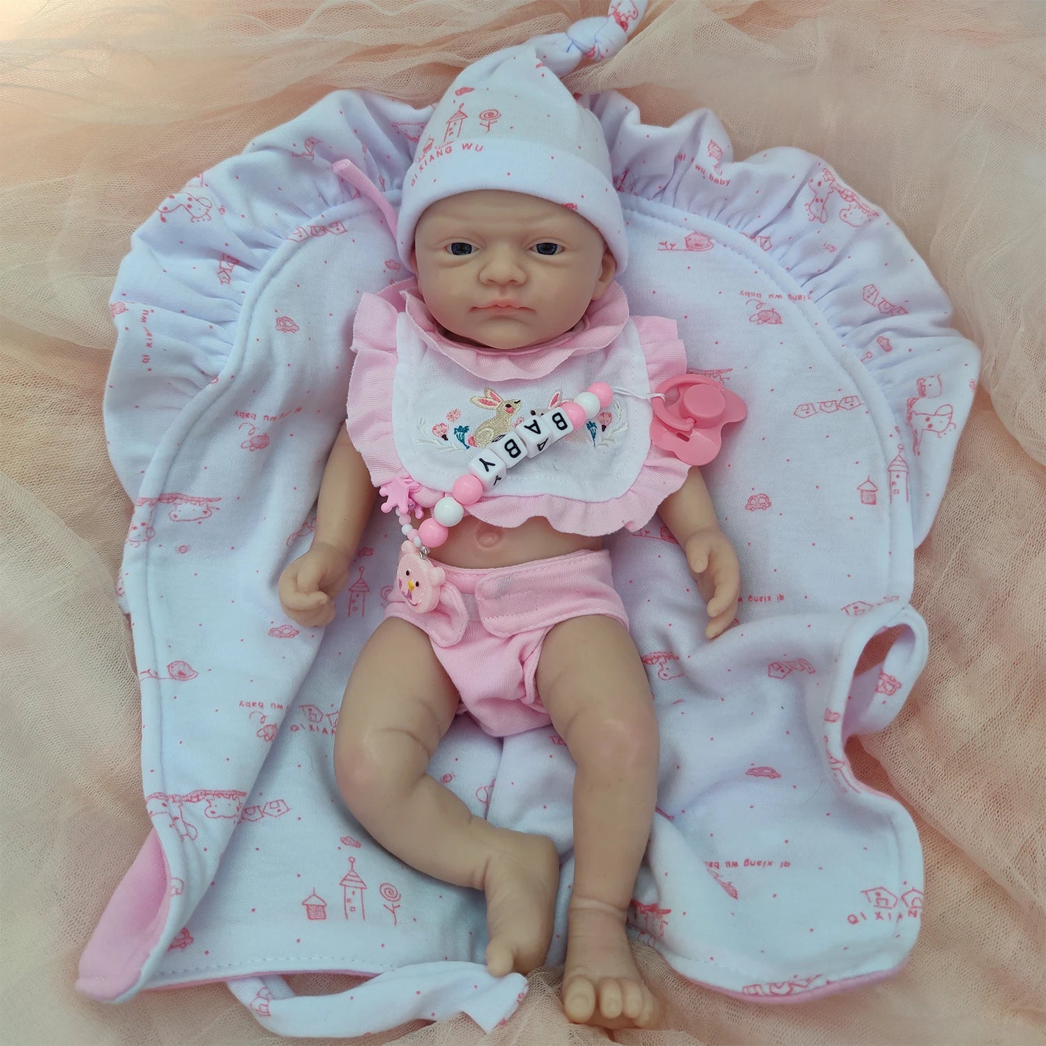 12-Inch Micro Preemie Silicone Reborn Baby Boy – Full-Body Lifelike Doll, Soft & Anti-Stress, Perfect Surprise Gift for Children