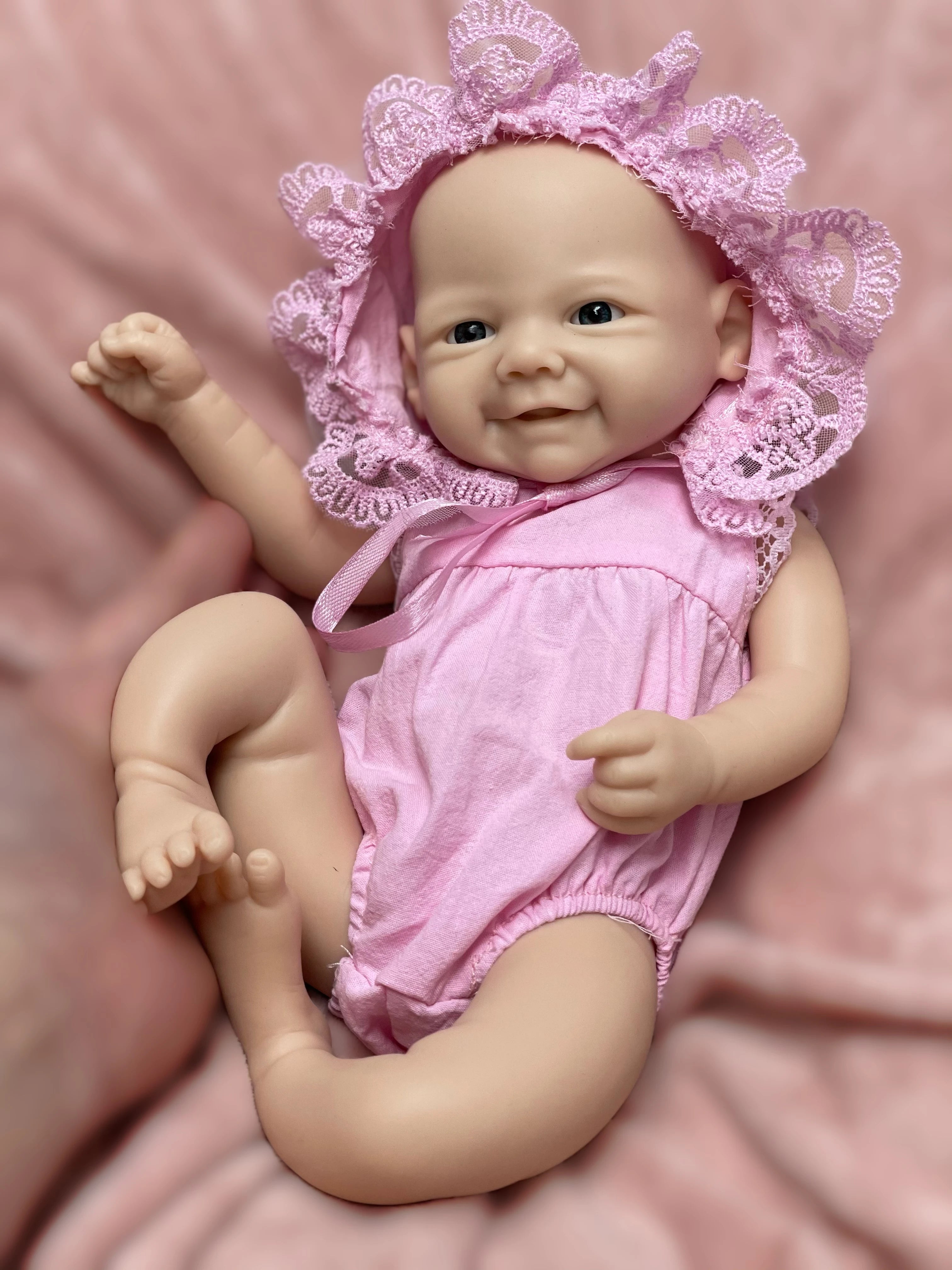 13-Inch Full Body Silicone Newborn Reborn Doll – Vivienne & Elijha All-Silicone Baby (Painted or Unpainted)