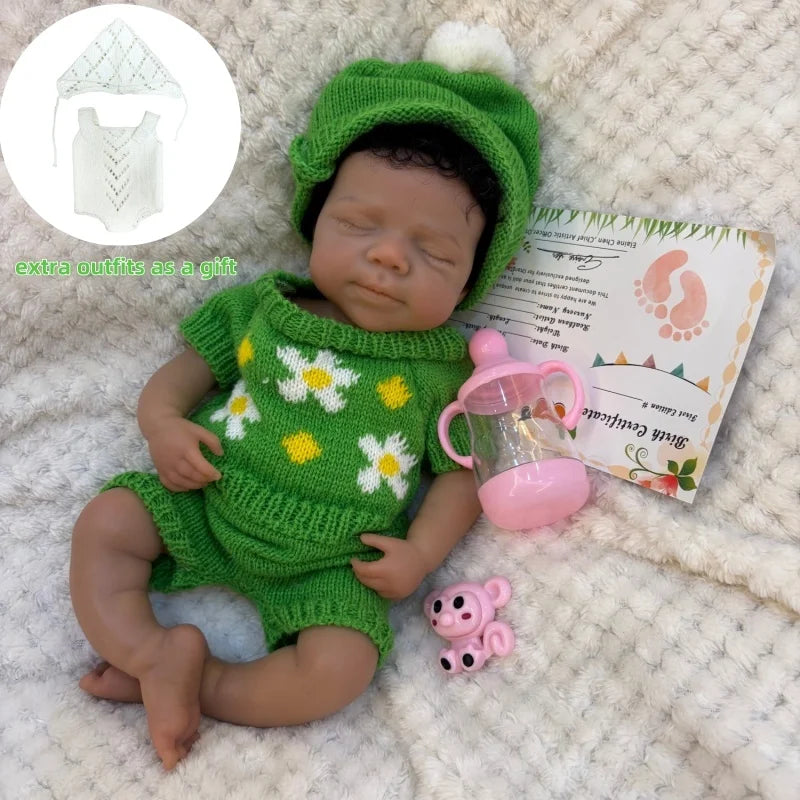 13" Pascale Bebe Girl Reborn Doll – Open-Mouth Silicone Newborn with Hand-Painted Details, Realistic Baby Toy