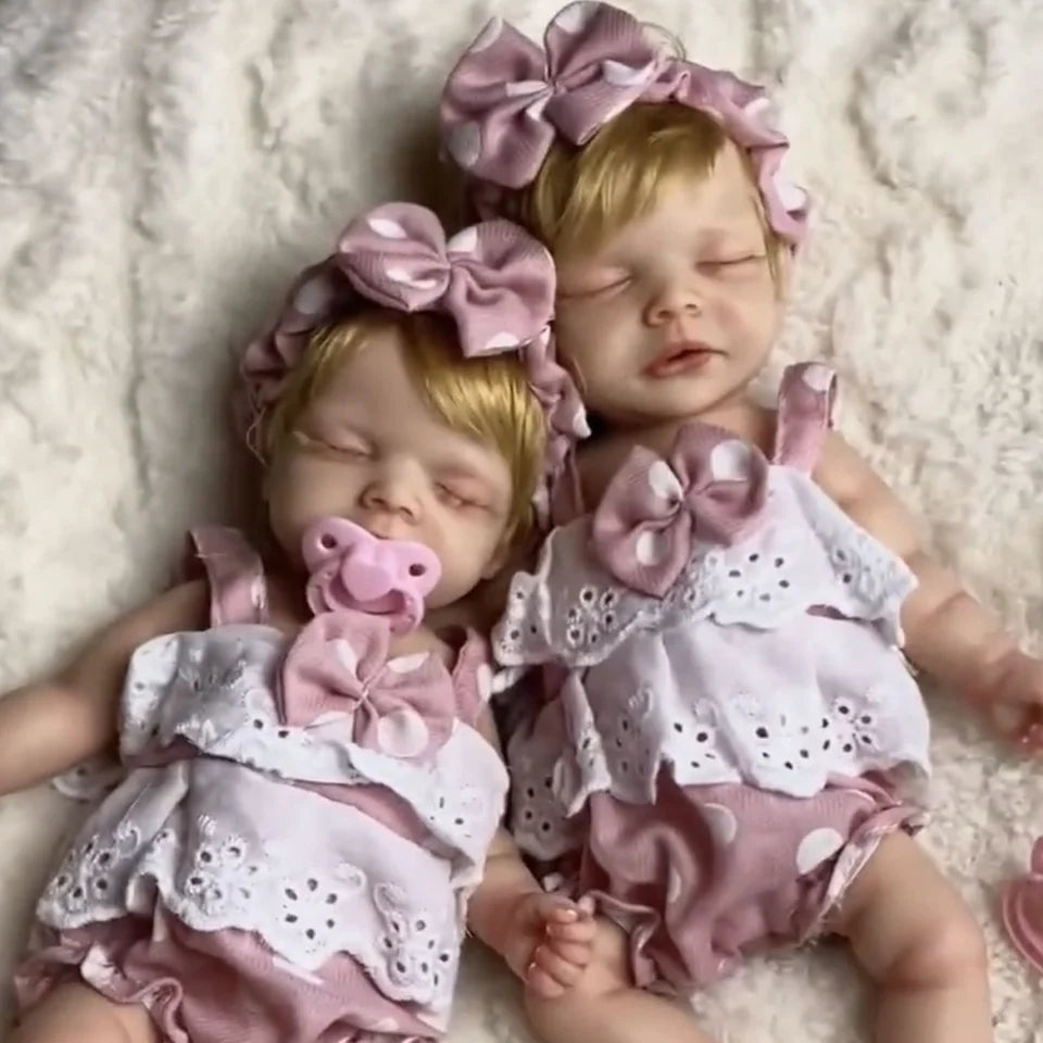 10-Inch Solid Silicone Reborn Baby Girl – Rooted Hair, Washable, Soft-Touch, Flexible Handmade Newborn Doll