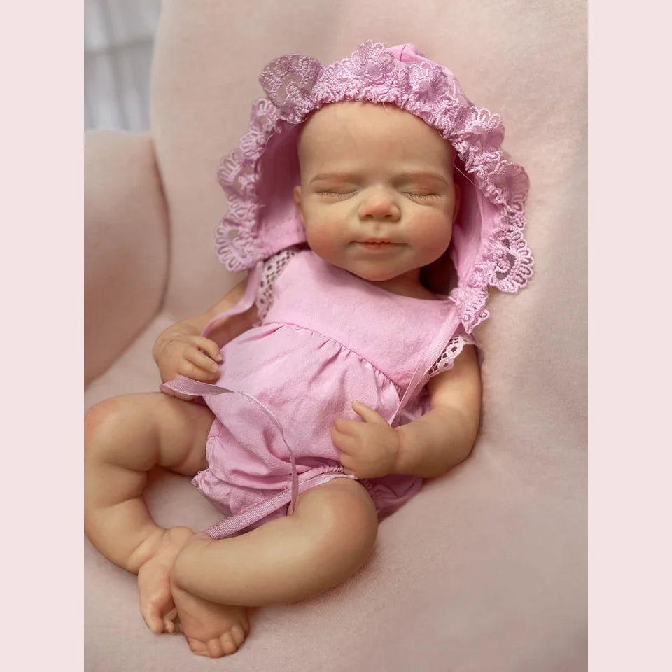 13-Inch Realistic Full Body Silicone Reborn Baby Girl Doll – Soft Newborn Feel, Open Mouth