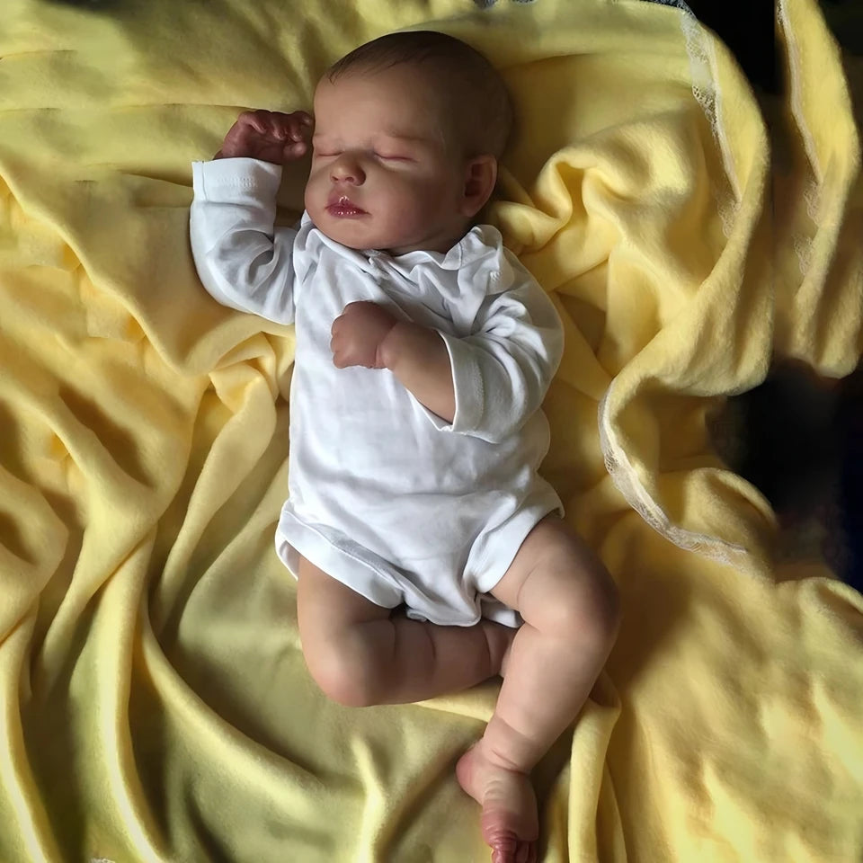 50CM Handmade Reborn Baby Doll – LouLou Lifelike Newborn Collectible with Soft Touch & Hand-Drawn Hair