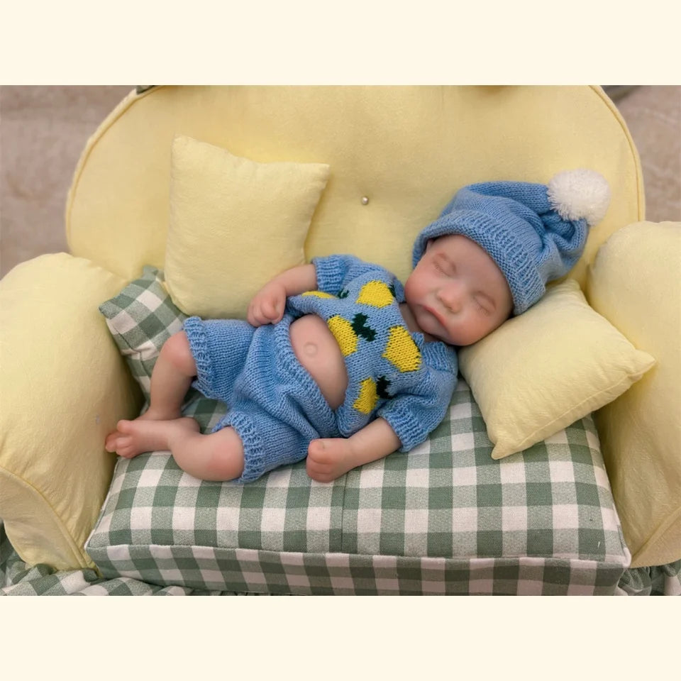 13-Inch Waterproof Solid Silicone Newborn Reborn Boy – Open Mouth, 3D Painted Skin, Soft-Touch Baby Doll, Perfect Gift