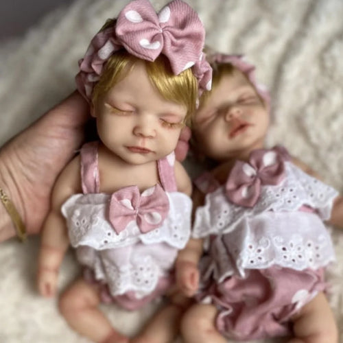 10-Inch Solid Silicone Reborn Baby Girl – Rooted Hair, Washable, Soft-Touch, Flexible Handmade Newborn Doll
