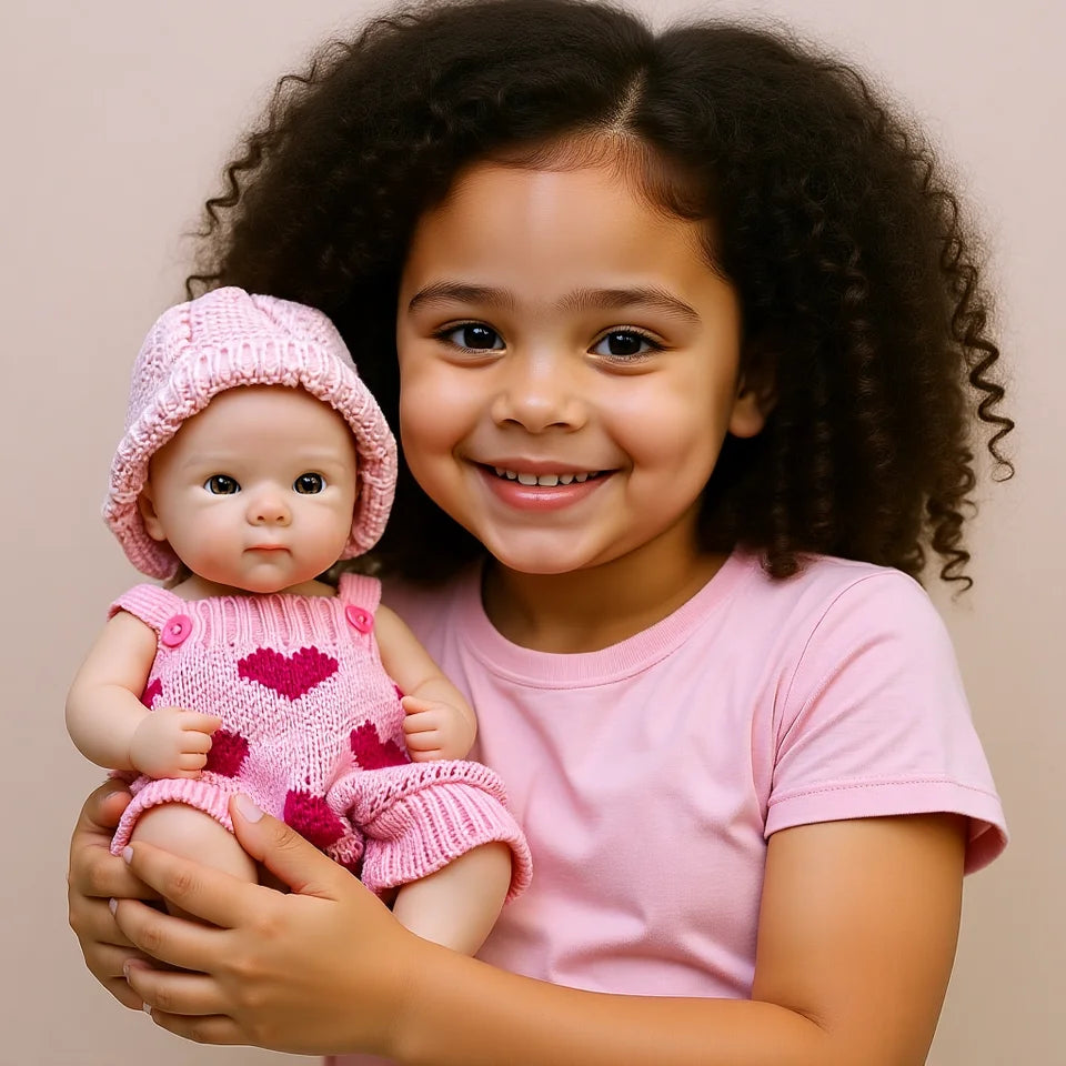 13-Inch Silicone Reborn Baby Girl “Bettie” – Handmade Lifelike Newborn with Open Mouth, Perfect for Children’s Birthday Gifts