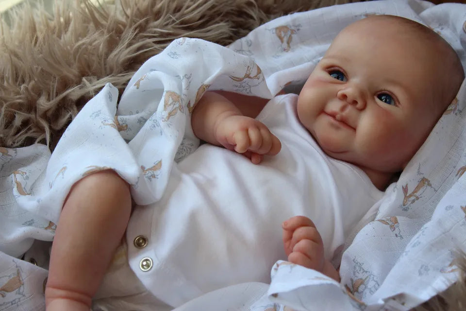 49CM Reborn Baby Doll – Juliette Lifelike Newborn with 3D Skin, Hand-Painted Hair, Real Touch